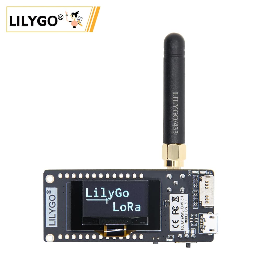 LILYGO ®   Placa de Desarrollo TTGO LoRa32 V2.1 y T3 V1.6.1 433/868/915Mhz ESP32 LoRa con Módulo Inalámbrico Bluetooth WIFI y Pantalla OLED de 0.96