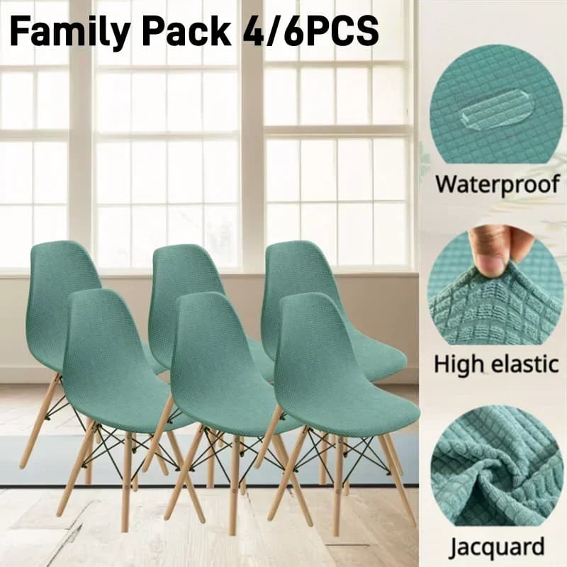 Paquete familiar de 1/4/5/6 Uds., funda para silla, funda impermeable para asiento, fina en verano, comedor, funda para taburete extraíble