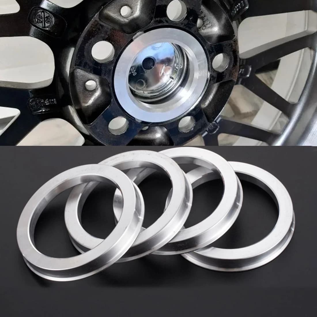 4 Uds. Anillos centrales de cubo de rueda de aleación de aluminio para coche diámetro central