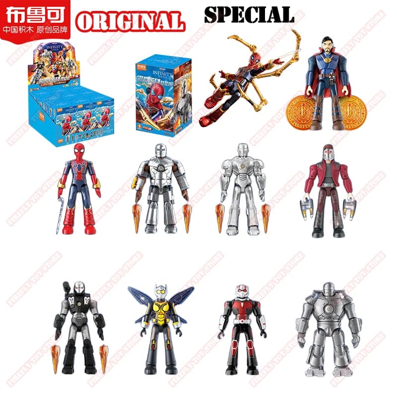 BLOCKEES Original MARVEL THE INFINITY SAGA película juguete periférico Spiderman Star-Load Galaxy Vol.2 colección de figuras de modelos móviles