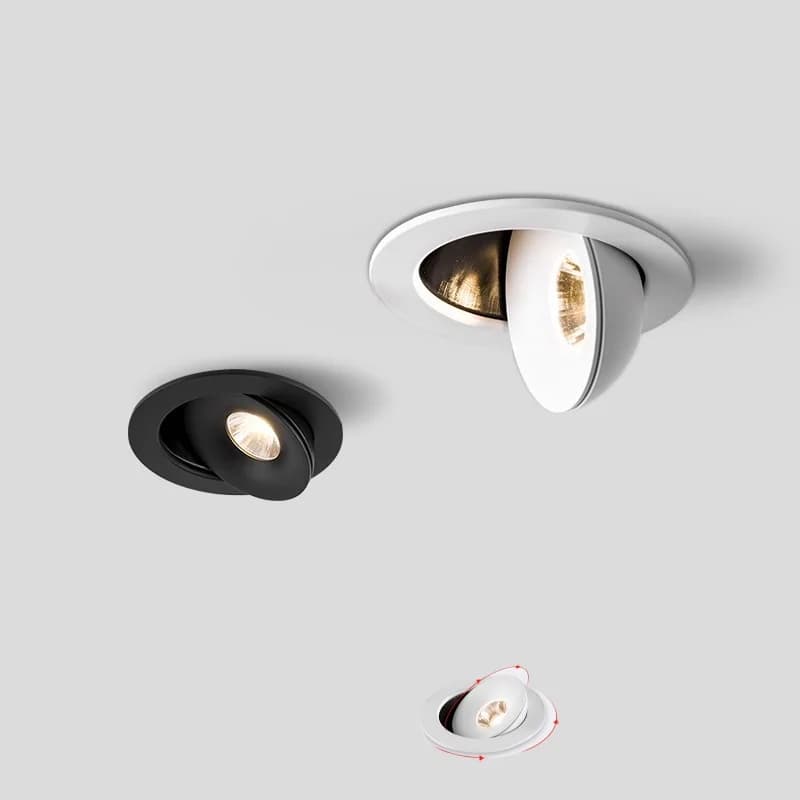 Focos LED Empotrables Antideslumbrantes COB Downlight 5W 12W 18W 24W 360 °   Lámpara de techo regulable con rotación, iluminación interior