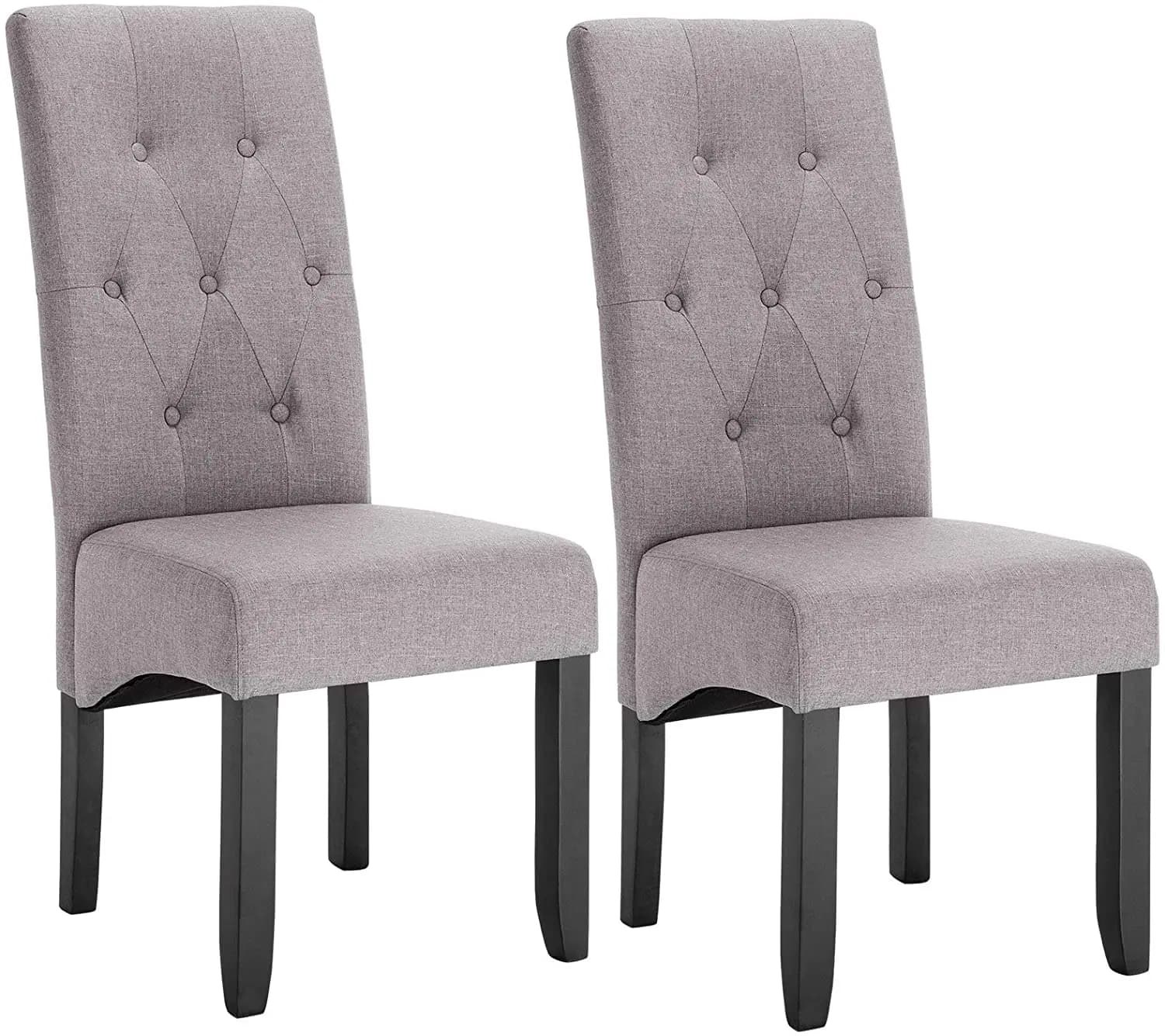 WOLTU Juego de 2 sillas de comedor con respaldo alto, asientos acolchados, patas de madera maciza para mesa de comedor, hogar