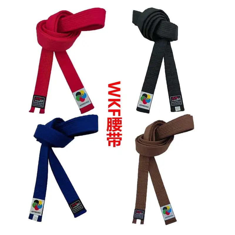 WKF-Cinturón de la Federación Mundial de Karate para niños y adultos, cinturón rojo, azul, café, negro, 4cm de ancho, 1,6 m-3,2 m, venta al por
