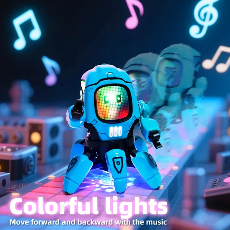 Robots de baile para niños, música LED, 6 garras, Robot de pulpo, regalo de cumpleaños, juguetes para niños, educación temprana, juguete para