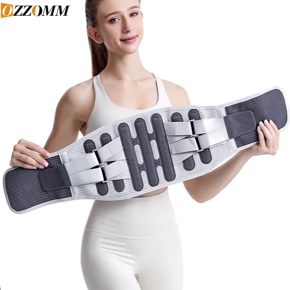 1 Uds. Tirantes para espalda para aliviar el dolor de espalda baja con 7 soportes, cinturón de soporte de espalda para hombres/mujeres, cinturón de