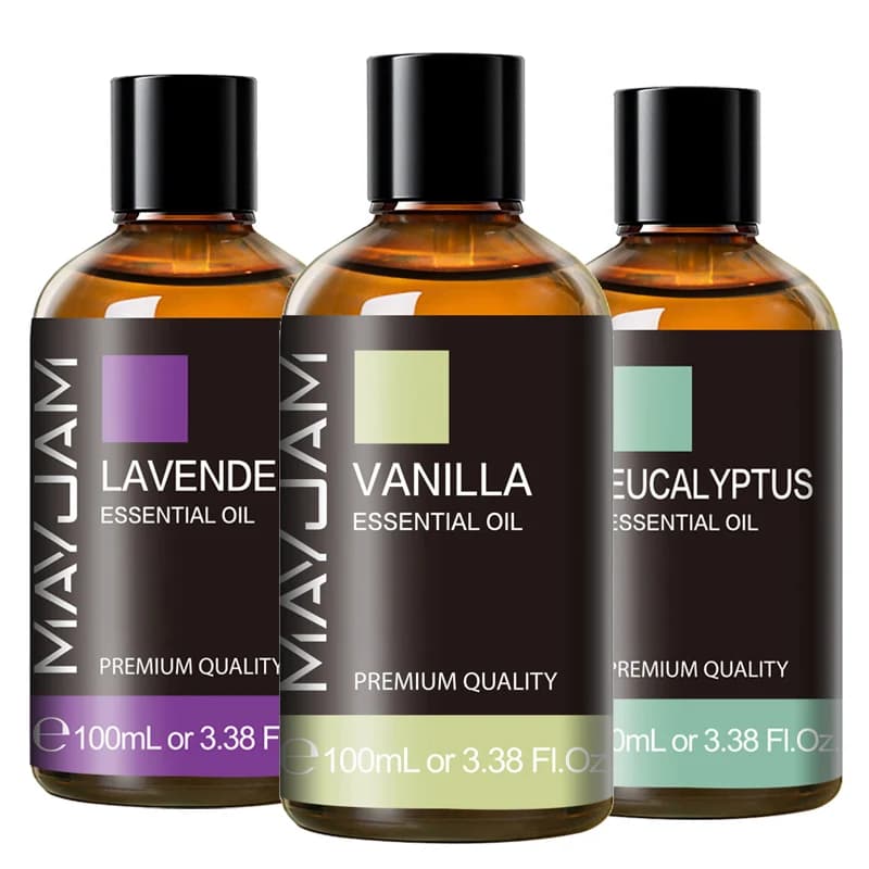 MAYJAM Aceite Esencial de 100 ml, Lavanda, Vainilla, Eucalipto, para Humidificador, Difusor, Vela Aromática, Neroli, Vetiver, Envío Rápido