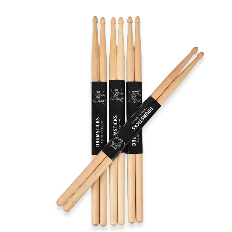 Miwayer 1 par 5A/7A baquetas de arce premium mazos ideales para todas las edades baquetas de práctica duraderas para Jazz y Percu
