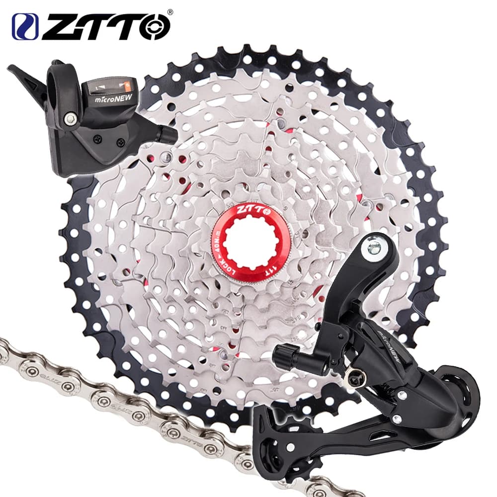 ZTTO MTB 9 velocidades bicicleta Cassette Shifter desviador trasero 9 velocidades bicicleta de montaña cadena grupo HG Hub System grupo
