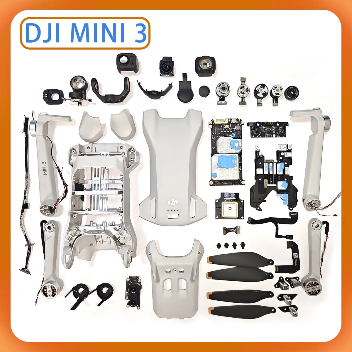 Piezas originales de reparación de drones Mini 3, caja de refuerzo, brazo de Motor, GPS, marco ESC, placa base, hélice PTZ para DJI Mini 3