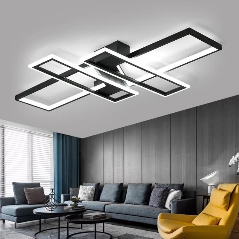 Nuevos candelabros Led modernos para sala de estar, comedor, dormitorio, luz de techo nórdica de aluminio blanco/negro 85V-260V con Control remoto