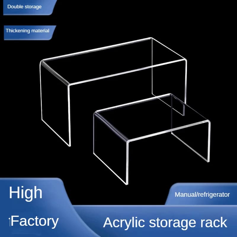 Estante de almacenamiento transparente acrílico de 5mm de espesor, mesa de almacenamiento de cosméticos, tablero de partición elevado, estante de