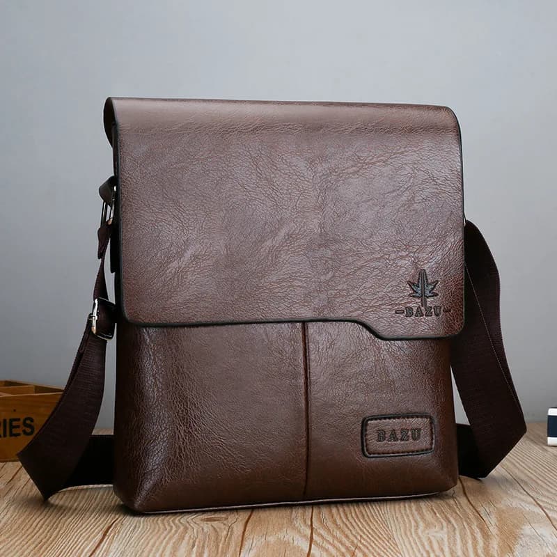 Bolsos de mensajero Vintage de marca de lujo, bandolera de cuero para hombre, bolso de mano para hombre, bolso lateral marrón y negro, bolso cruzado