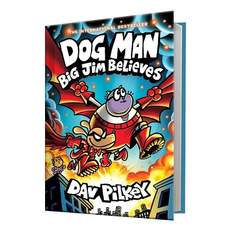 Hombre perro # 14 Big Jim Believes Libro de cuentos para niños de tapa dura Romance gráfico de cómic divertido para niños en inglés