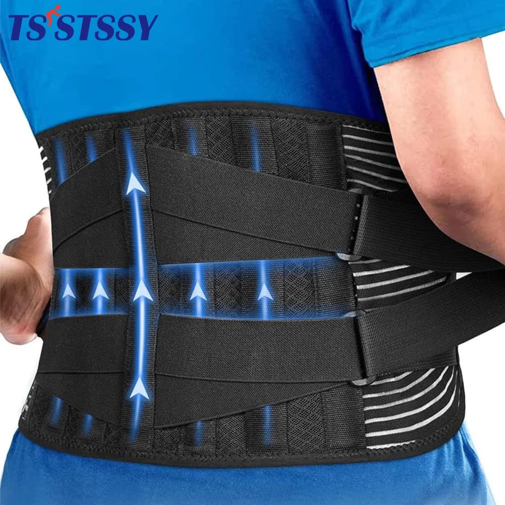 Cinturón de soporte Lumbar de doble tracción para hombre y mujer, corsé ortopédico de cintura, entrenador de cintura de descompresión de columna