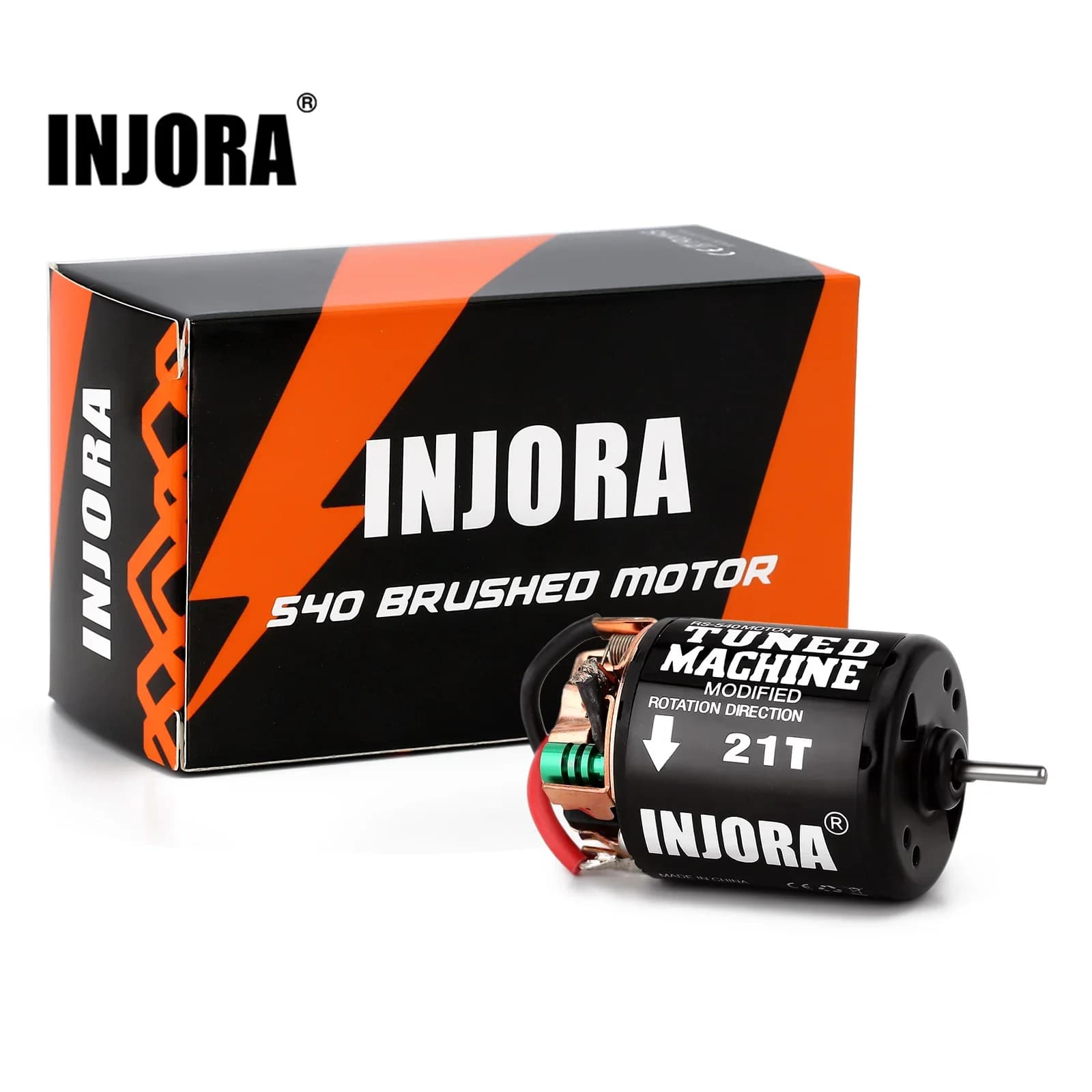 INJORA 540 Motor cepillado impermeable 13T 21T 35T 45T 55T 80T para 1:10 RC coche trepador Axial SCX10 AXI03007 90046 Redcat Gen8