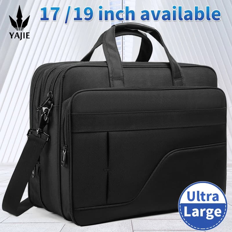 Maletín de gran capacidad para hombre, bolsa de negocios para ordenador portátil de 15,6 pulgadas, 17 pulgadas y 19 pulgadas, bandolera de lona