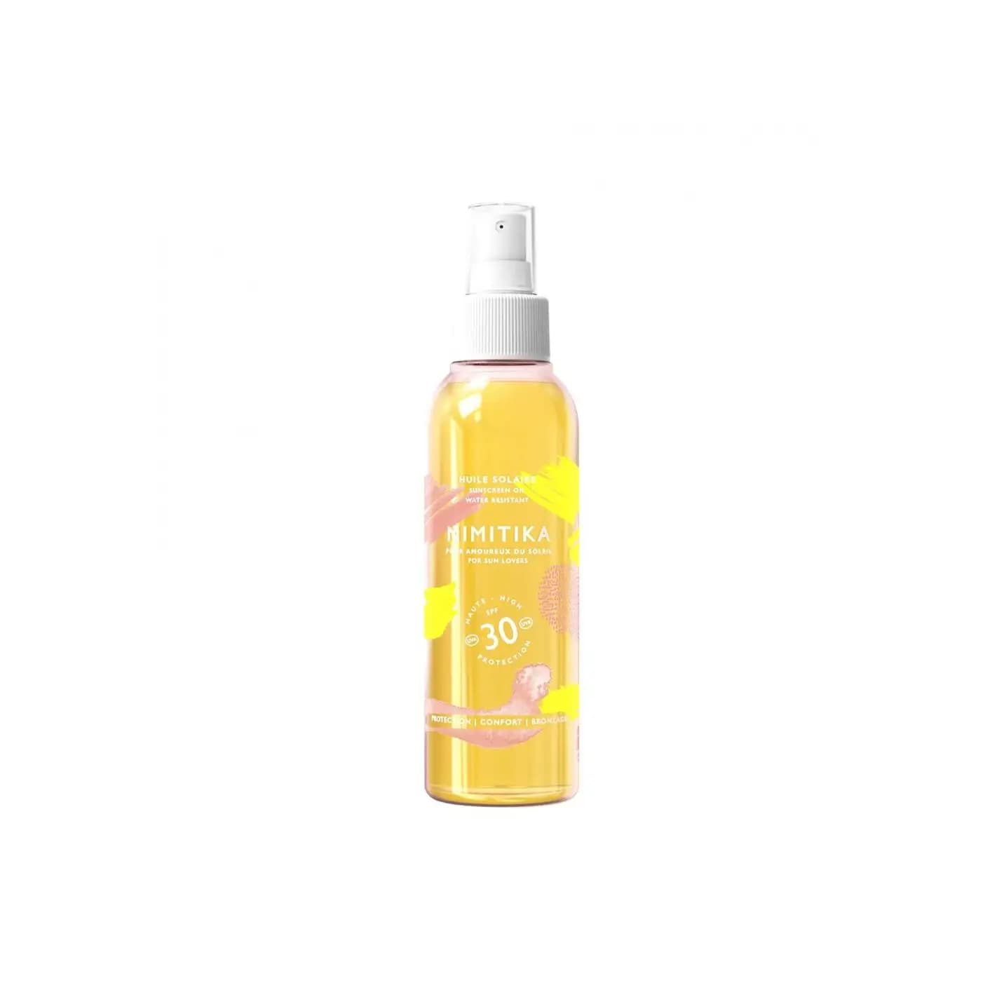 MIMITIKA Aceite Solar Protector SPF30 (150ml) – Aceite Seco Acelerador del Bronceado – Alta Protección UVA/UVB Resistente al Agua – Acabado