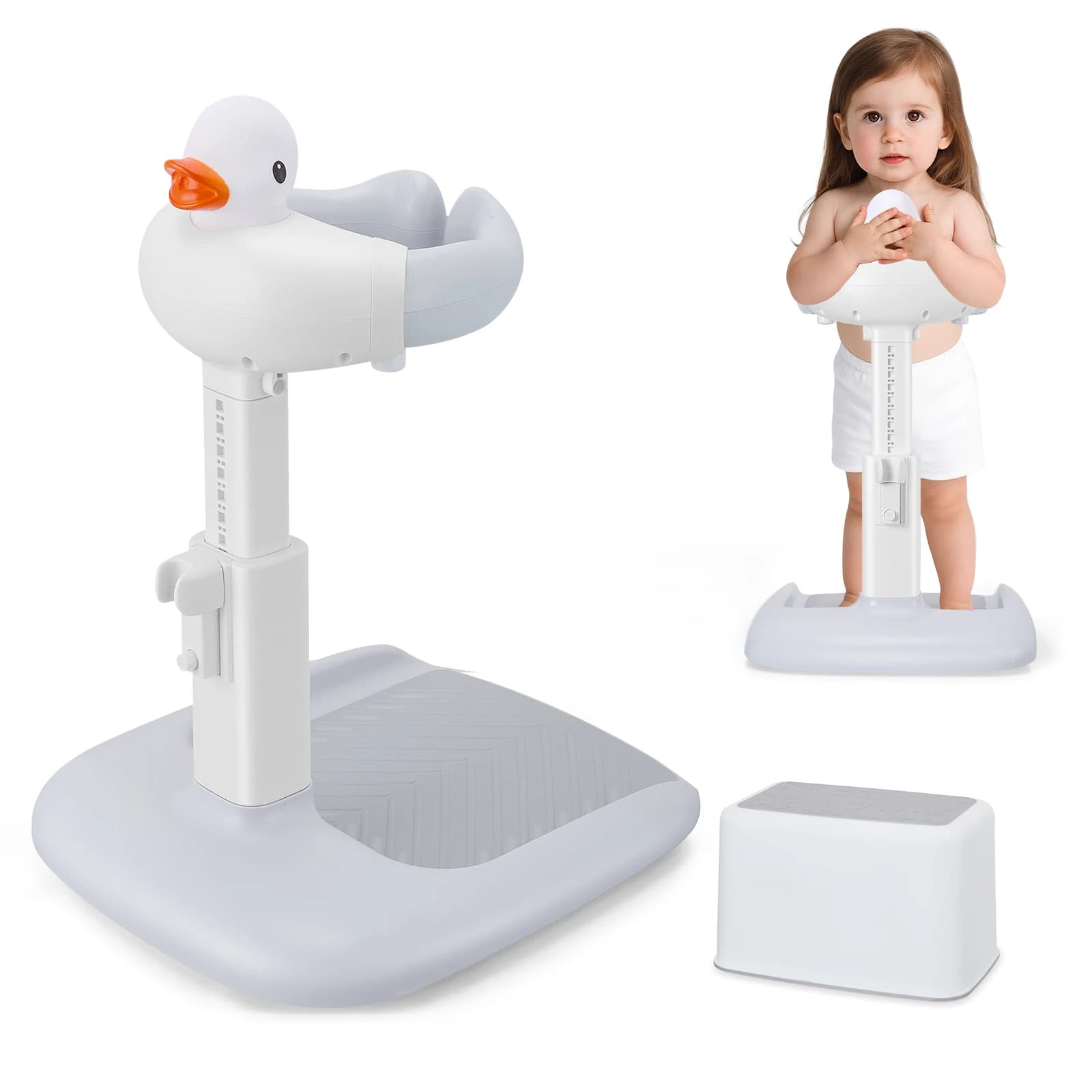 Bañera para bebé con soporte para ducha Protección con abrazadera, torre de ducha ajustable ayuda al soporte para bebé, ideal como soporte para