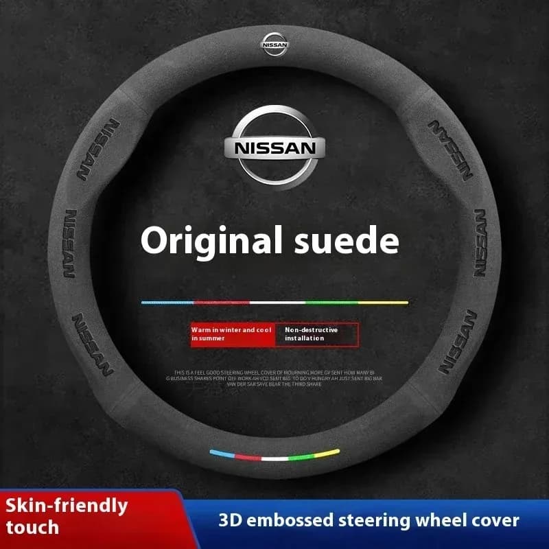 Funda para Volante de Coche Nissan Qashqai Juke X-Trail Patrol Note Leaf Altima Maxima Micra Murano Rogue Pulsar Sentra Teana Tiida