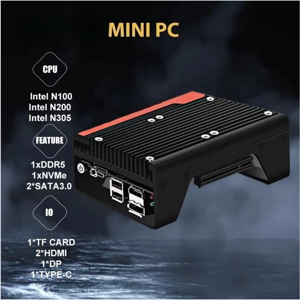 Mini PC Multifuncional 2024 para Dibujo/Impresión 3D/DIY/Router Suave, Intel i3 N305 N100 de 12.ª Generación, Cuatro Pantallas, 2*HDMI, DP, Tipo-C