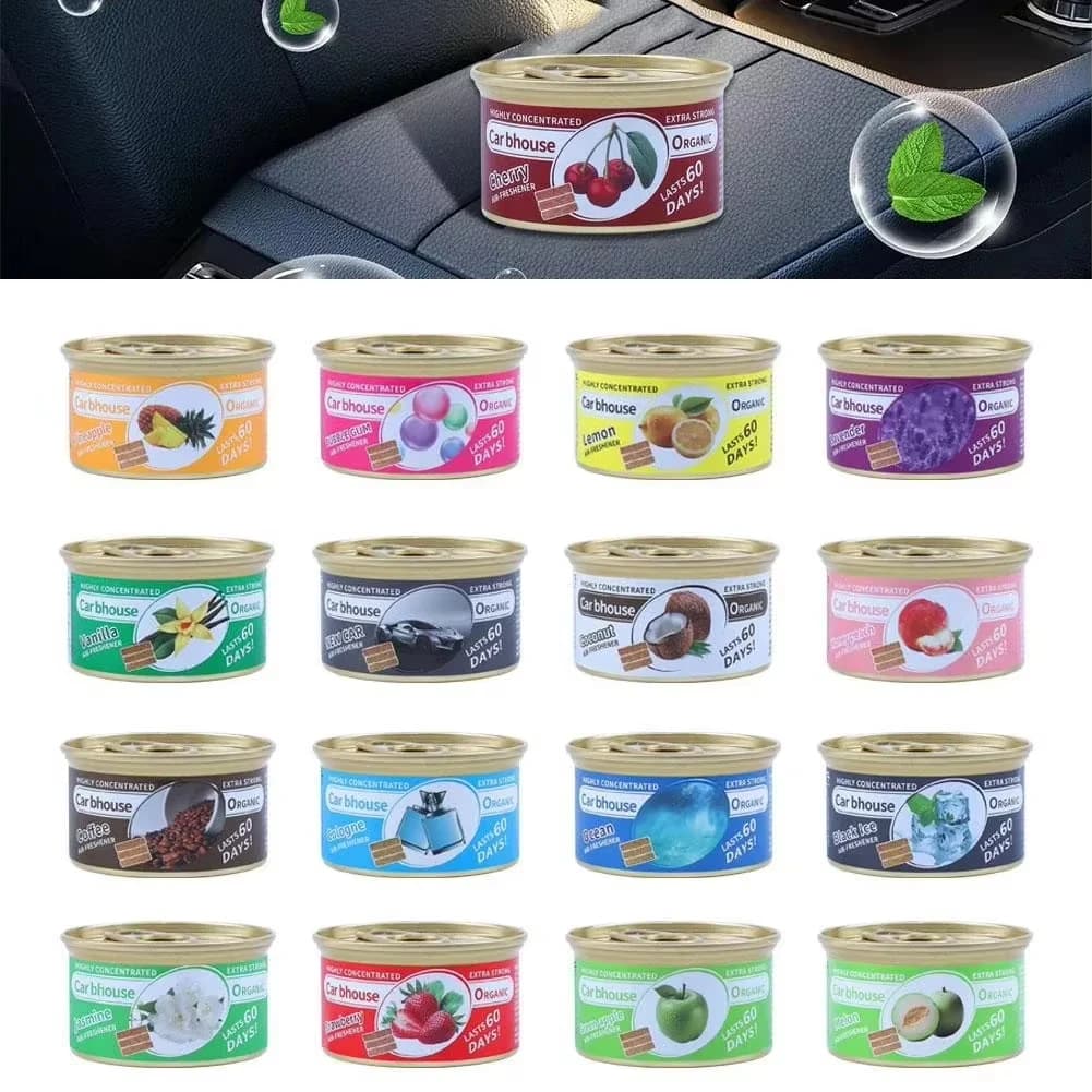 Ambientador para coche, aroma de chicle, latas orgánicas, eliminador de olores, fragancia fuerte esencial de larga duración para armario de casa y