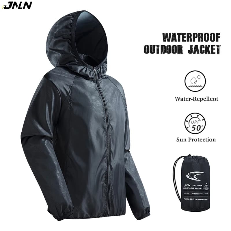 JNLN-Chaqueta de senderismo impermeable para hombre y mujer, ropa de caza y acampada de secado rápido, abrigo deportivo para exteriores con