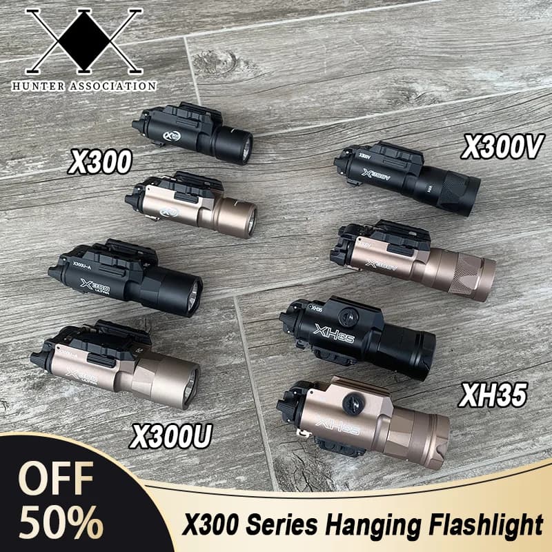Pistola táctica Surefir X300 X300U Ultra X300V XH35, luz LED estroboscópica para pistola de Metal, compatible con riel de 20mm, linterna colgante
