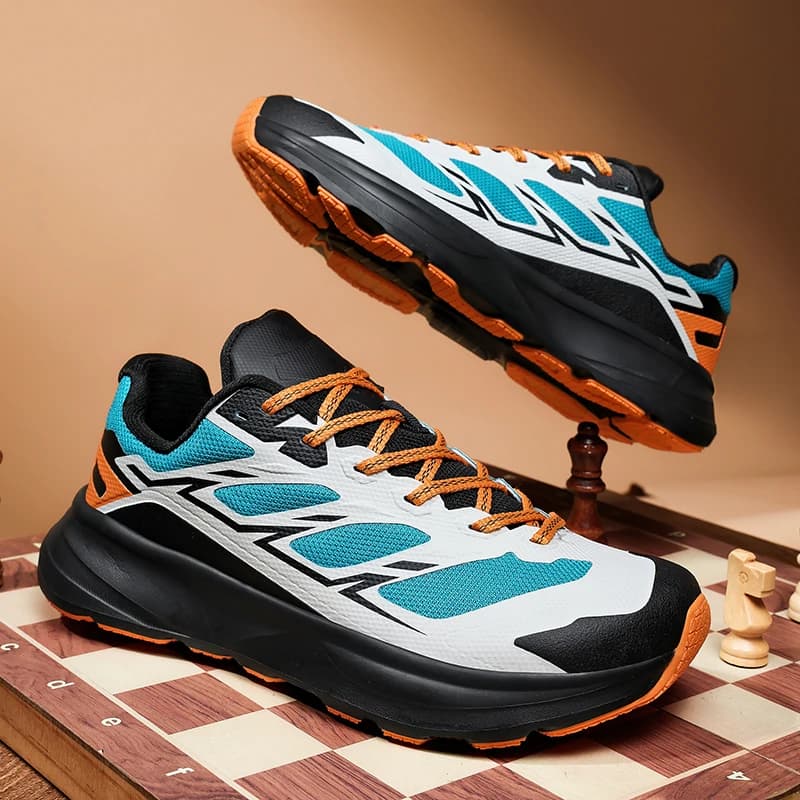 Nuevos zapatos deportivos anchos y cómodos de otoño para hombre, zapatos ligeros con cordones antideslizantes para correr, zapatos para caminar