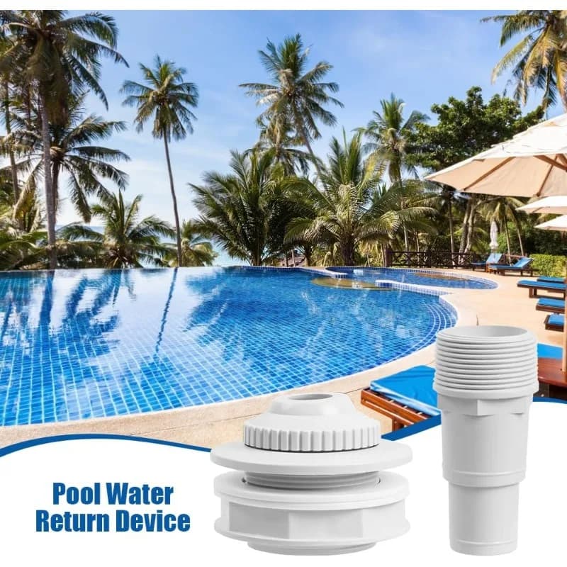 Kit de Conexión para Piscina Enterrada con Conector de Retorno, Apto para Conexiones de Entrada y Salida de Piscina, Incluye Junta y Adaptador