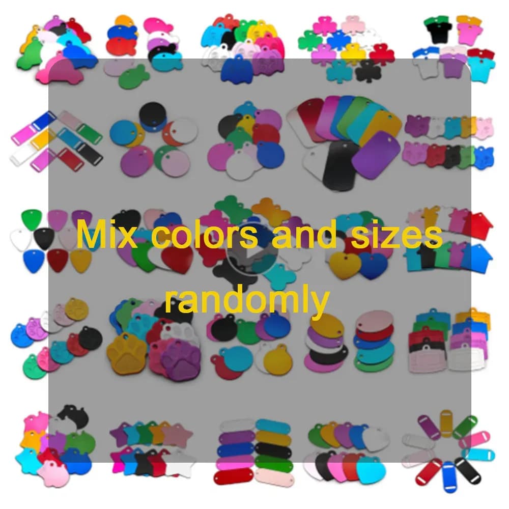 Placa de identificación de aluminio para perro, colgante personalizado de 100 piezas, para Collar, venta al por mayor