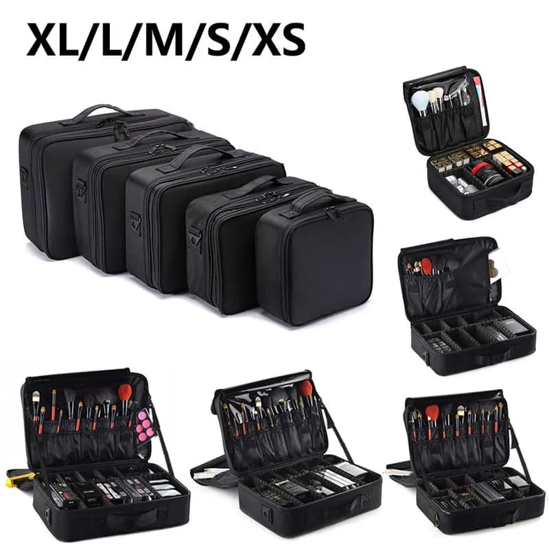 Estuche de maquillaje profesional para mujer, caja de herramientas de belleza para uñas de gran capacidad, organizador de cosméticos, maletas para