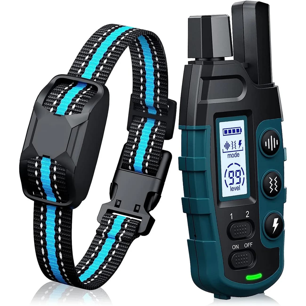 Collar de entrenamiento para perros de 3300 pies con control remoto, recargable, resistente al agua, con pitido, vibración, choque, entrenamiento de
