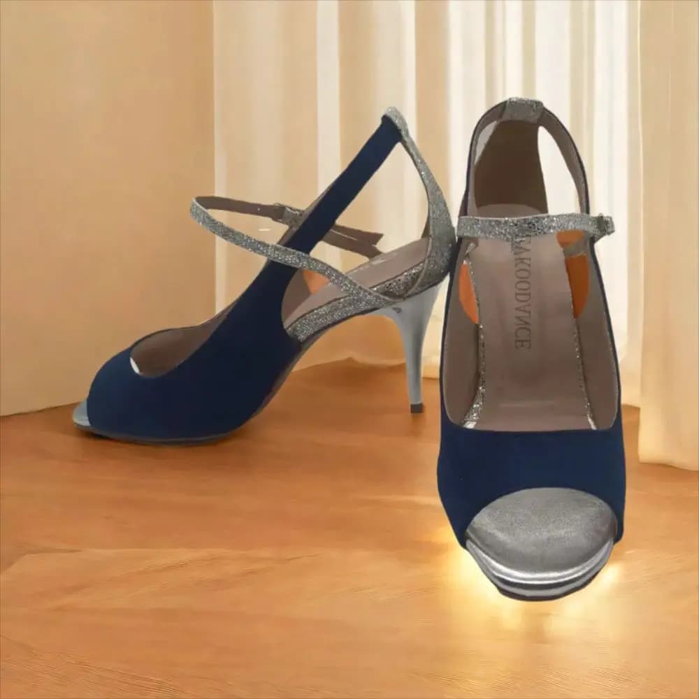 Nuevos zapatos de práctica de baile azul marino Salsa latina zapatos de baile de salón Tango zapatillas deportivas zapatos de fiesta de boda para