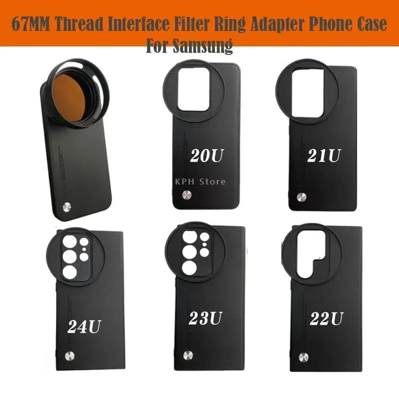 Para Samsung S24 S23 S22 S21 Ultra 67MM interfaz de rosca filtro anillo adaptador funda de teléfono para Universal ZOMEI CPL VU filtro de estrella
