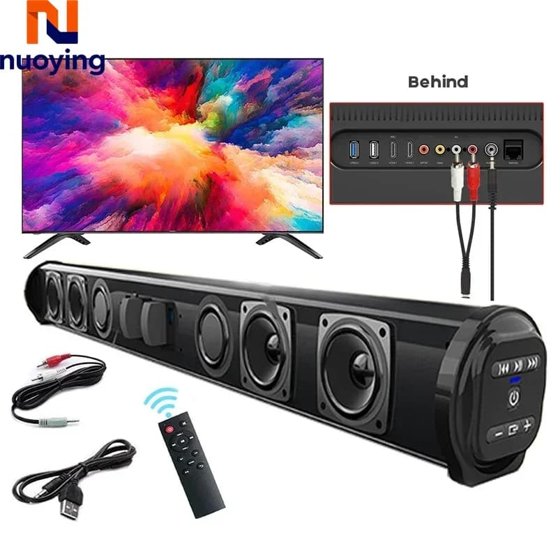 Barra de Sonido Envolvente para Cine en Casa, Inalámbrica, Bluetooth, Supergraves, Estéreo con Cable, Serie BS, para Sistema de Entretenimiento de