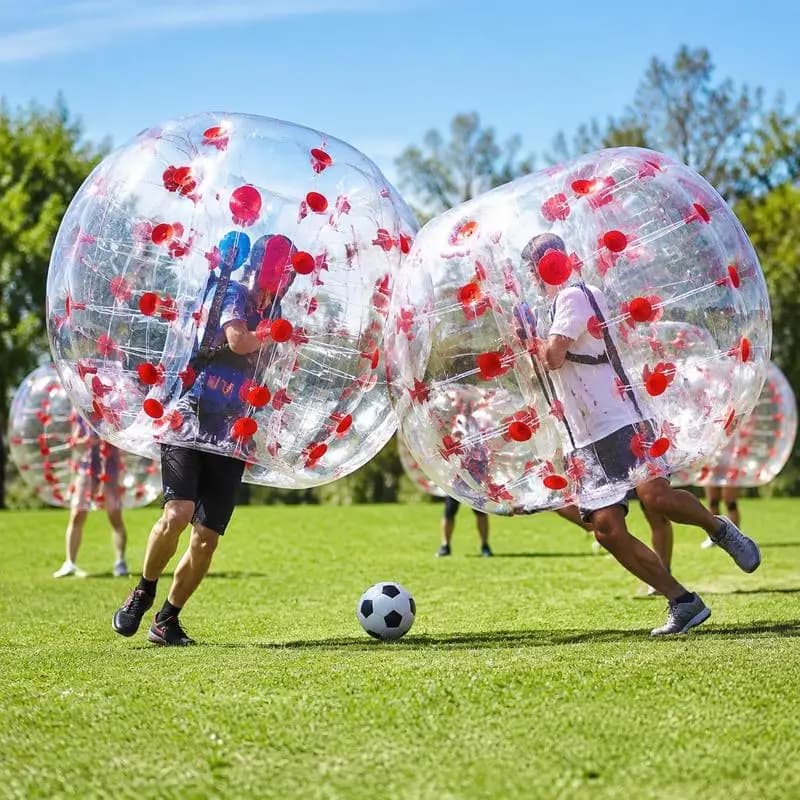 Pelota inflable para colisionar, 1 unidad, 1.2 m x 1.03 m, pelota de choque humana, pelota de PVC para actividades al aire libre, transparente +