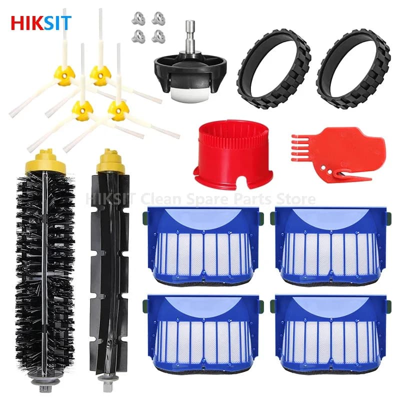 Piezas de Cepillo Lateral principal de filtro Hepa para iRobot Roomba 600 Series 585 595 600 610 615 620 625 630 635 645 650 Robot aspirador