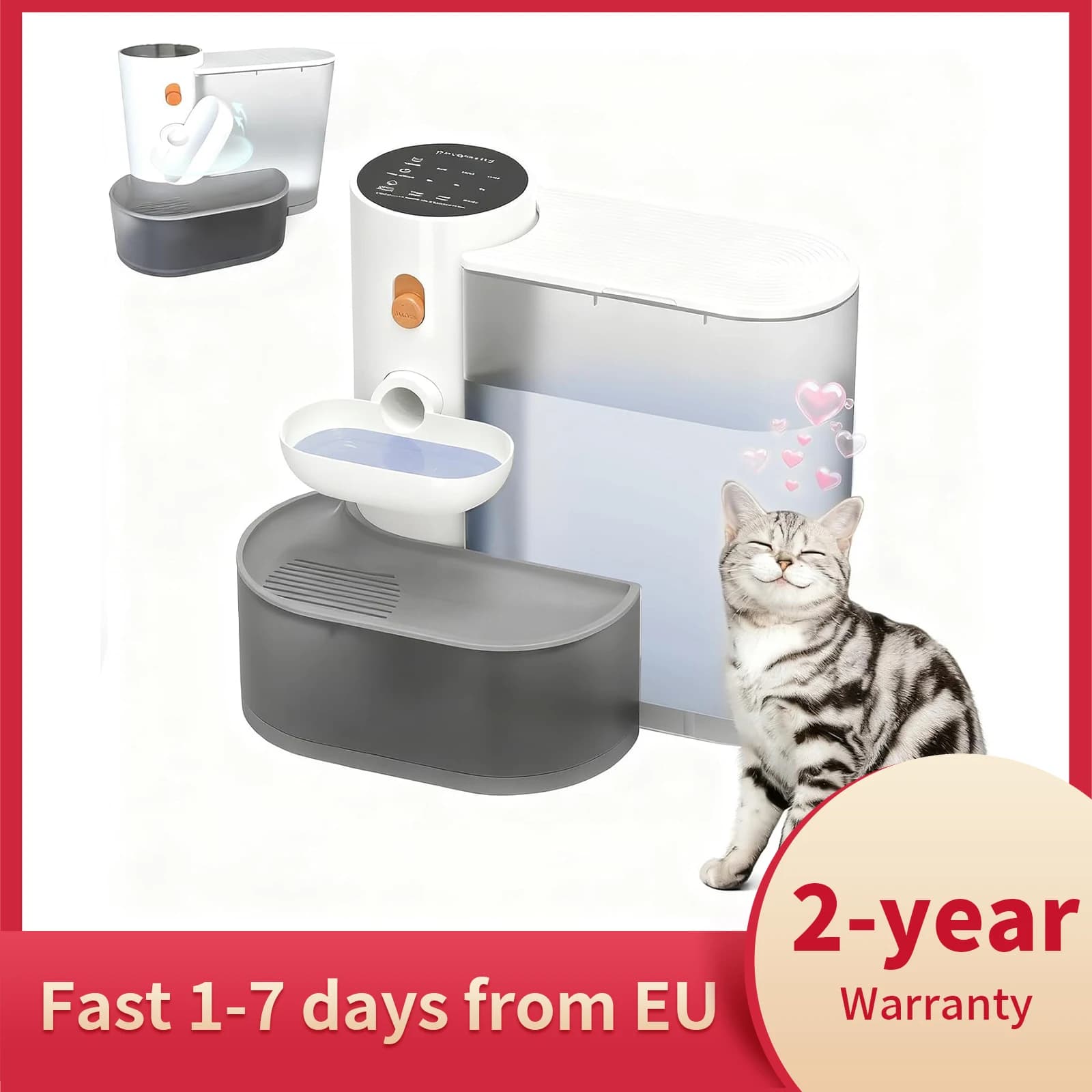 Caja de Arena Autolimpiable para Gatos MJDZSW y Bebedero Inteligente para Mascotas de 3L - Elija: Individual (Dispensador/Caja de Arena) o Juego