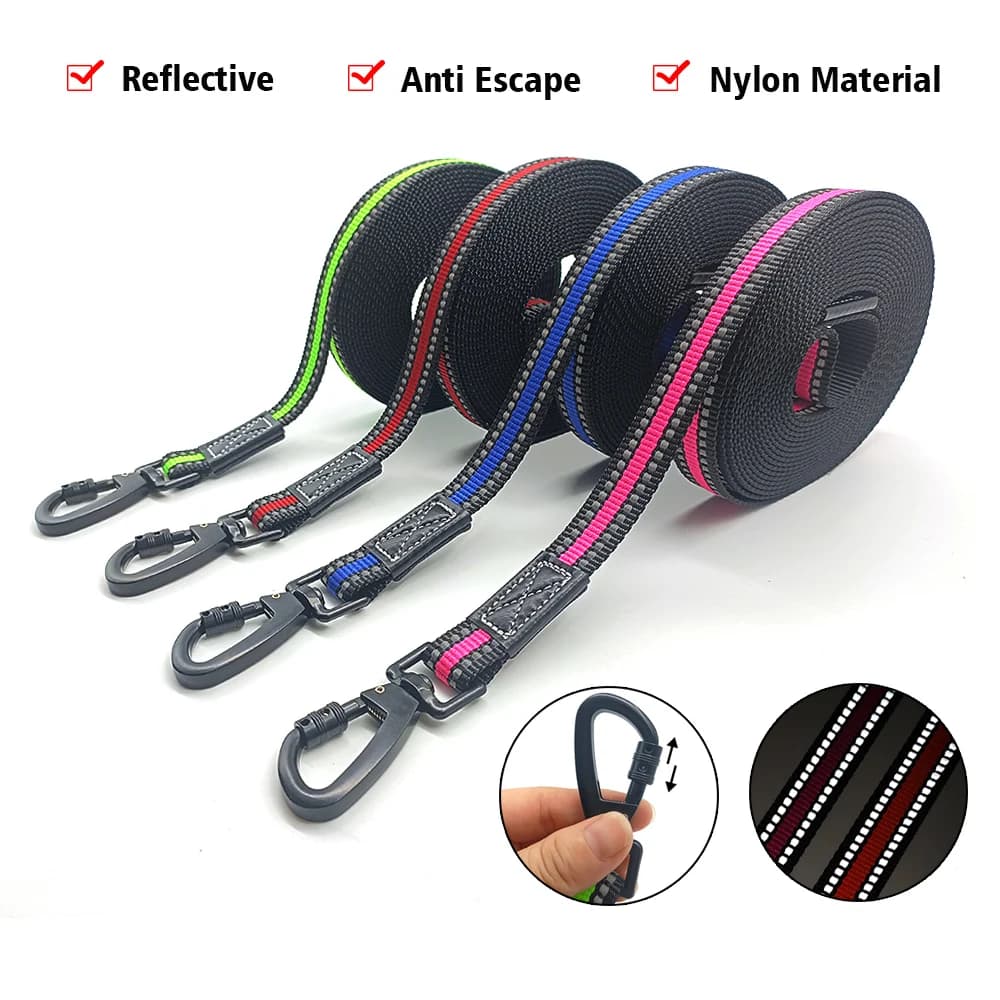 Correa reflectante para perro 5M 3M 2M Anti Escape correa larga para mascotas 15M 10M correas de nailon duraderas 3 5 metros cuerda de plomo para