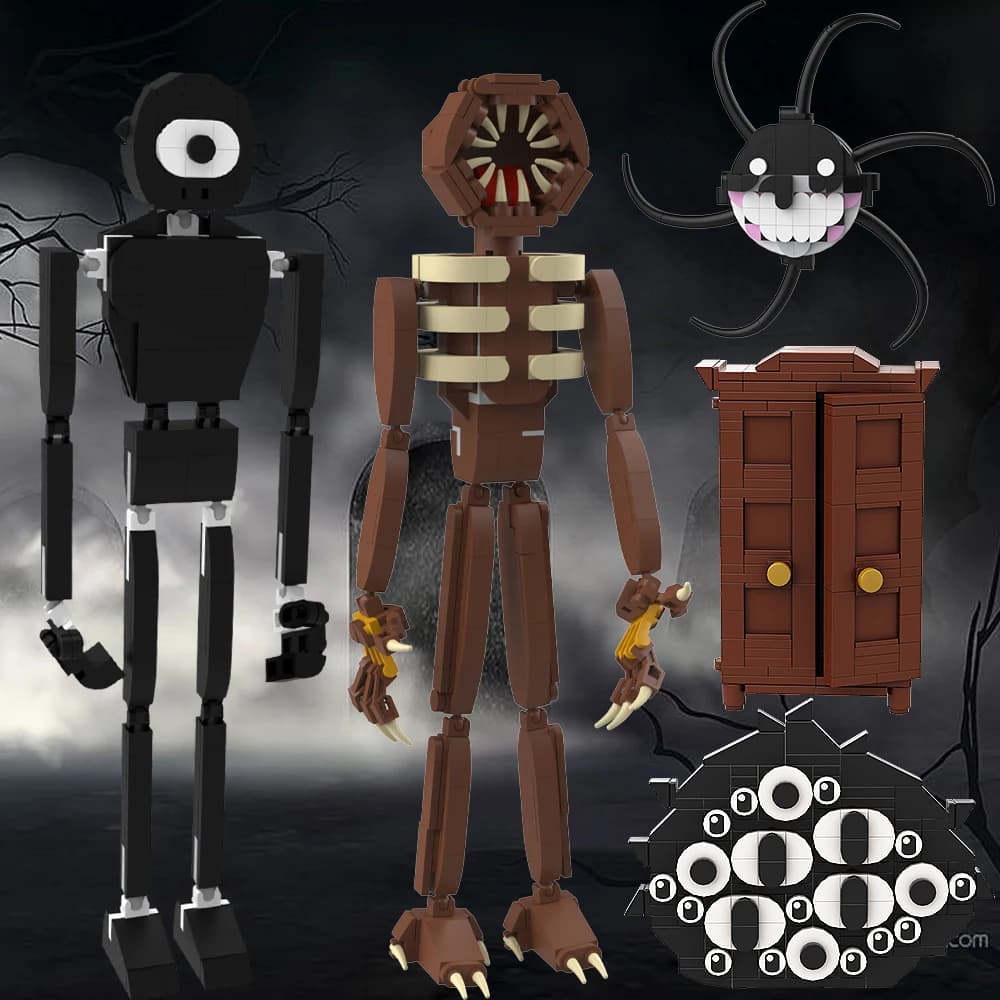 Figuras de demostración de puertas MOC, juego de bloques de construcción, juego de terror, tentáculo, monstruo, villanos, juguetes de bloques de