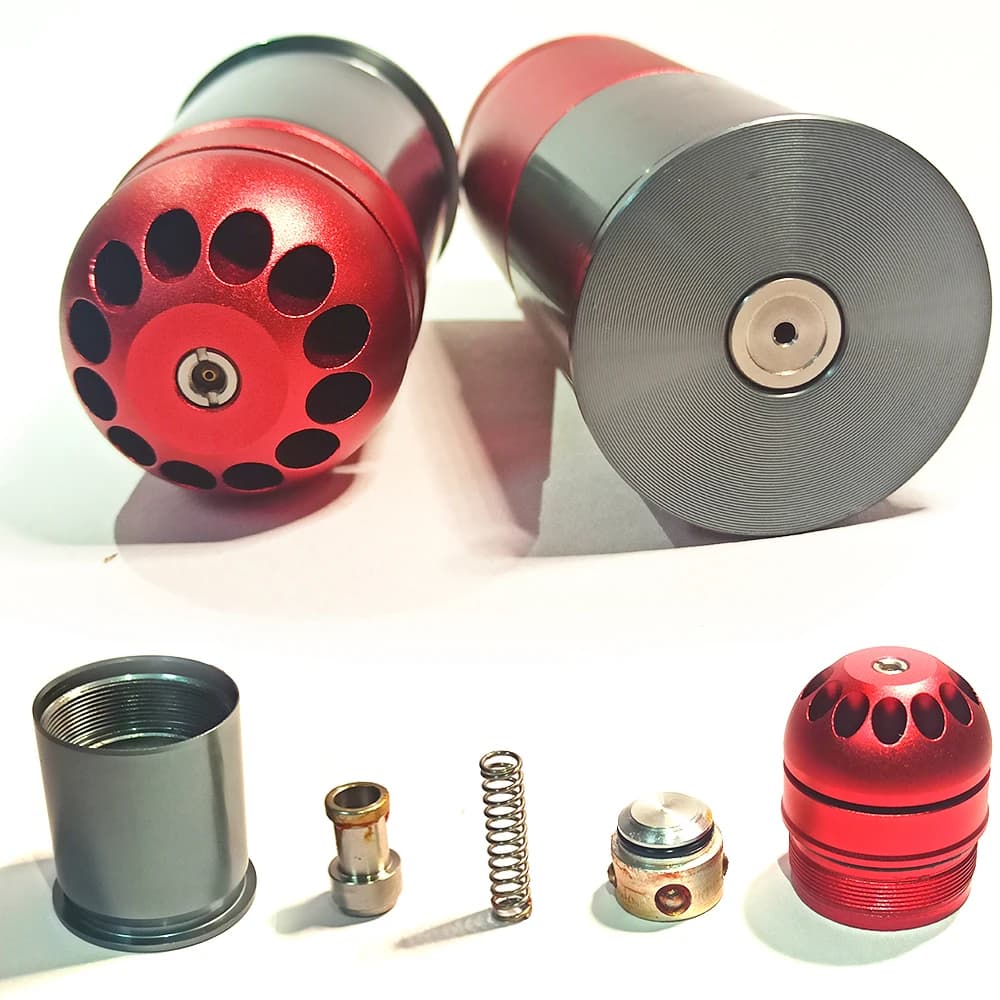 Lanzador de bolas de gel RAGE M79 de 40 mm a gasolina, con soporte para bolas de 6 mm, contenedor de almacenamiento y empujador de bolas recargable.