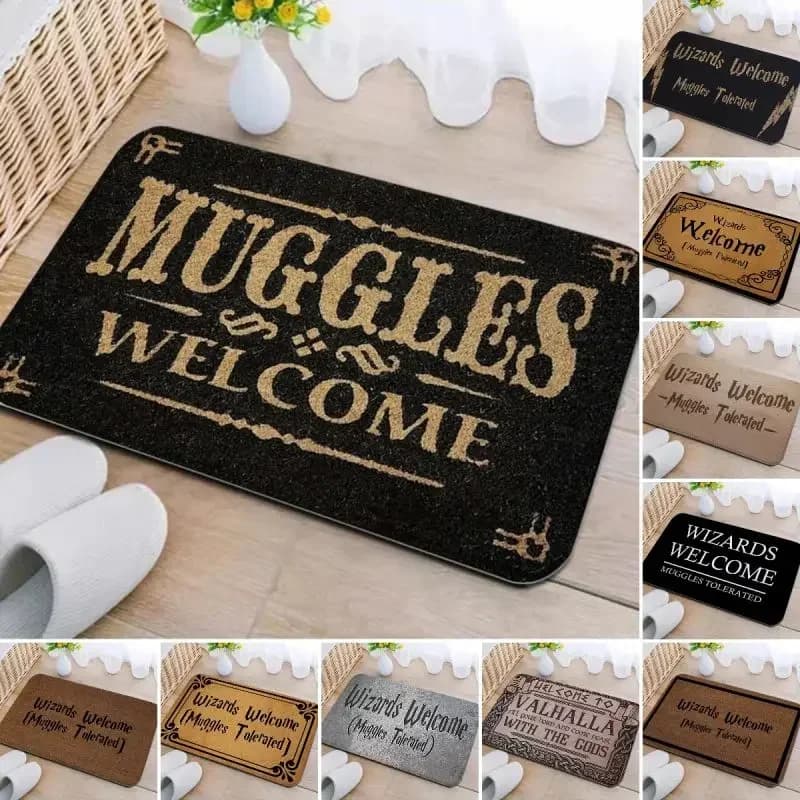 Bienvenido, alfombra de entrada, decoración del suelo de la sala de estar, alfombra antideslizante, fácil de limpiar, felpudos lavables para el