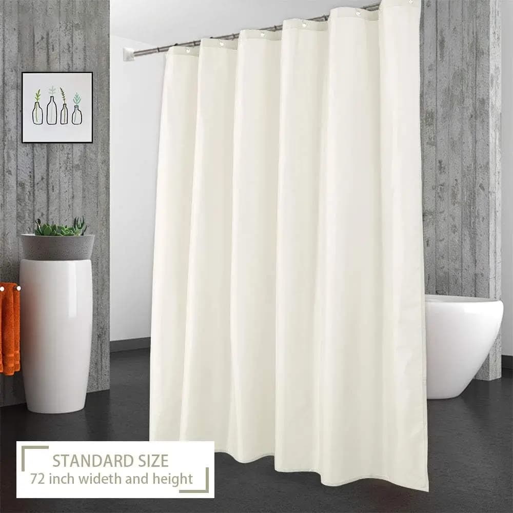 Cortina de ducha de tela marfil, 100% impermeable, cortinas de ducha Extra largas de lujo para Hotel, para baño, duchas y bañeras