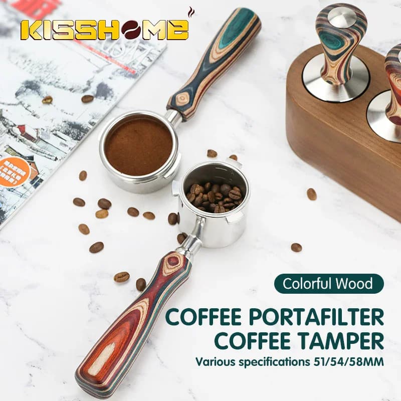Portafiltro sin fondo para café, doble boquilla, 51mm, 54mm, 58mm, para máquina de café expreso Delonghi Breville E61 Nuova, accesorios para