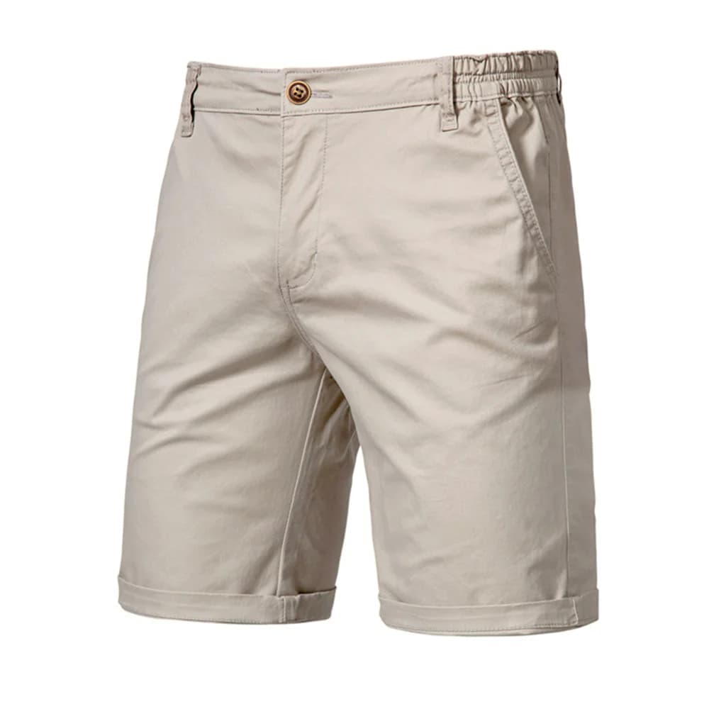 2021 nuevo verano Pantalones cortos de hombre 100% algodón de color liso Pantalones cortos de hombre de cintura elástica social de negocios
