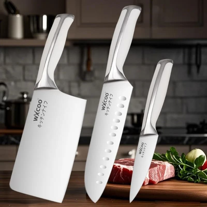 Cuchillos de cocina de acero inoxidable, cuchillo afilado Santoku para cortar huesos, cuchillo profesional para cortar frutas y verduras para el hogar