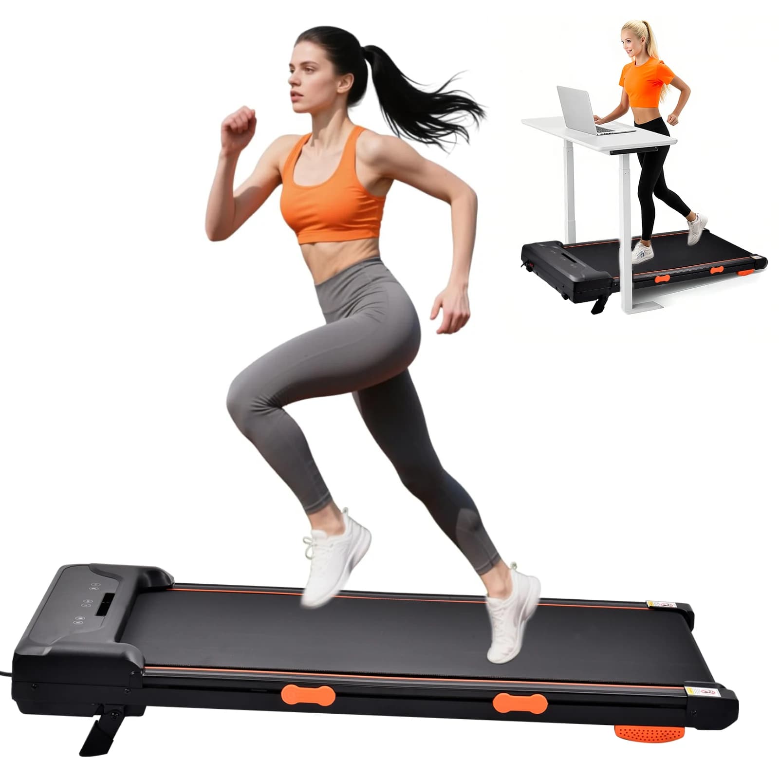 Caminadora Plegable para Debajo del Escritorio, Pantalla LED, Capacidad de 120 kg, 1-8 km/h, Caminadora Silenciosa con Control Remoto y Aplicación