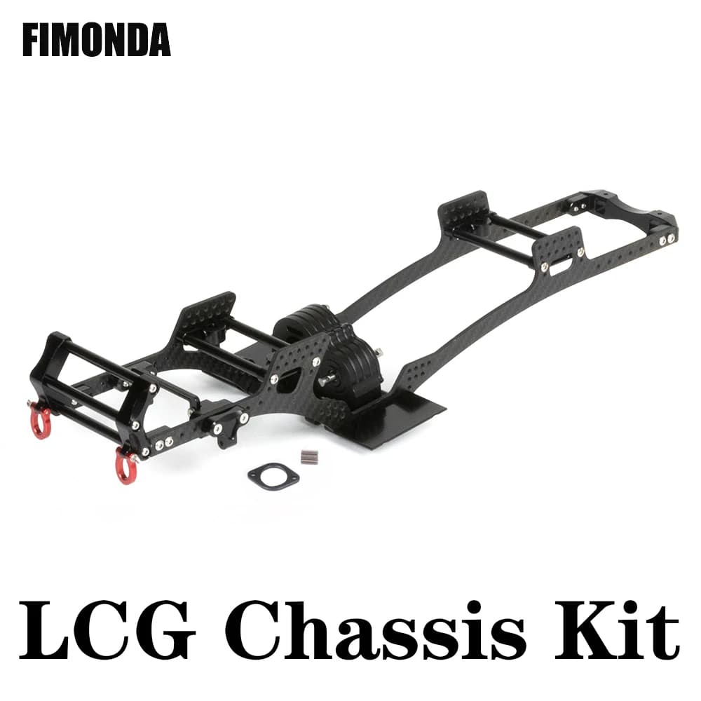 Kit de chasis LCG de fibra de carbono, rieles de marco, caja de cambios V2, deslizamiento para 1/10 RC Crawler SCX10 III Capra TRX4, eje de Portal,