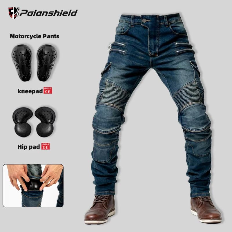 Nuevos pantalones de motocross estilo metal con doble cremallera para hombre y mujer, pantalones de moto para exteriores, equipo de protección,