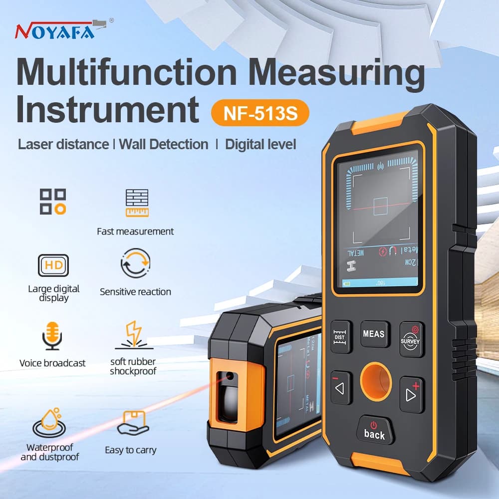 Noyafa NF-513S Detector de Metales buscador de cables para detectar Cables subterráneos Cable Metal AC madera en paredes herramientas de seguimiento